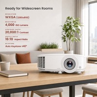 Projecteur de salle de réunion professionnelle BW2800 4000 Lumens WXGA 1280x800 DLP Contraste 20000:1
