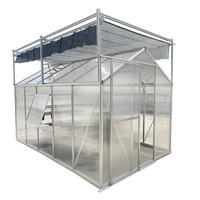 Serre de jardin en verre et métal robuste, cadre en aluminium, kit de serre en verre d'extérieur, serre de luxe préfabriquée pour plantes d'hiver pour la maison