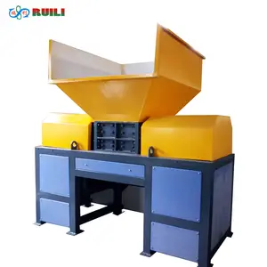 2 trục nhựa Shredder đơn đôi trục băm nhỏ lốp cao su chất thải chai nhựa kim loại phế liệu