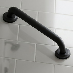 Barre d'appui murale en acier inoxydable noir thermolaqué, antidérapante, durable, pour salle de bain, design minimaliste, 18 pouces - Product Image 1