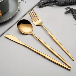 5 PCS Trending Products Stainless Steel Cutlery Set Flatware Spoons Forks And Knives For Events