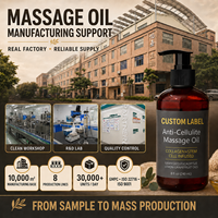 Huile de massage corporel amincissante anti-cellulite à marque privée, qualité SPA, huile essentielle composée, faible MOQ, logo personnalisé, 300 unités disponibles