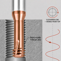 Fraise à fileter 3 dents UNC UNF pour acier, en carbure monobloc revêtu, CNC, haute efficacité, usage général, anti-adhérence, réglable, externe