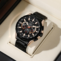 Montre-bracelet à quartz Gohuos 6003 en acier inoxydable pour homme, affichage de la date, bracelet lumineux, montre de mode pour homme, montre originale