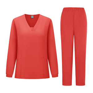 HZMNOI Women Work Uniform Set Long Sleeve Long Leg Fitted Moisture Wicking Breathable Quick Dry Medical Grade Uniform - Product Image 5