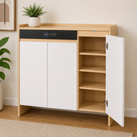 Meuble de rangement à chaussures multi-niveaux moderne en bois pour entrée, avec étagères réglables et grande capacité