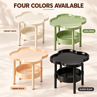 Table d'appoint de salon créative style crème, table de chevet de chambre moderne et simple, table basse de balcon avec rangement – Vente en gros