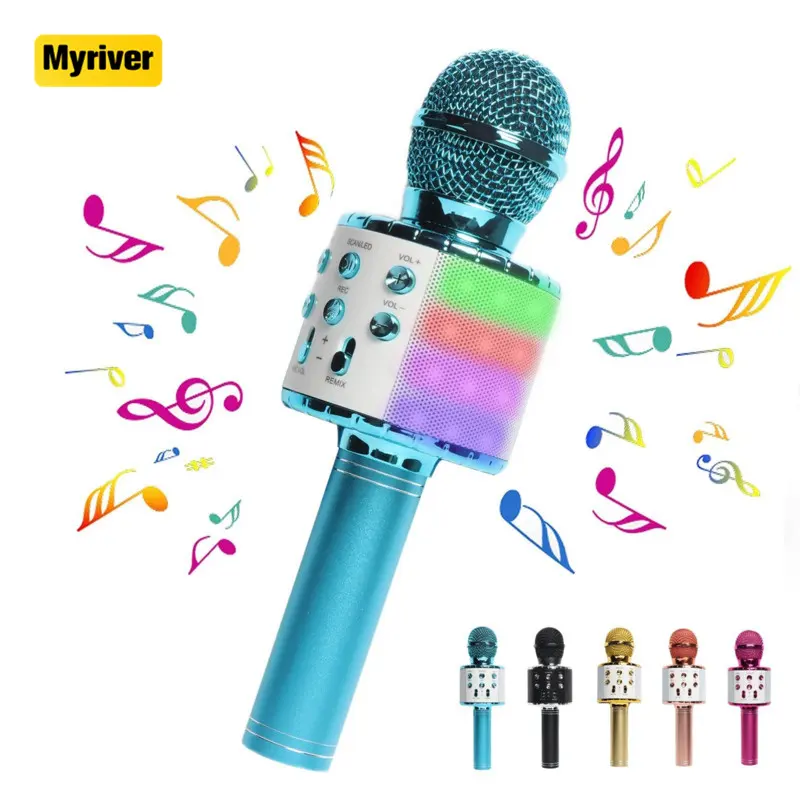 Myriver Speaker mikrofon Usb portabel, pengeras suara Handheld nirkabel Karaoke Studio rekaman dengan harga lebih murah dari pabrik