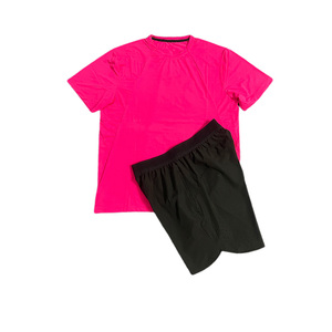 Zomer trainingspakken voor heren, snel drogend, ademend, geschikt voor atletiek, hardlopen, training en voetbal, set met T-shirt en shorts - Product Image 6
