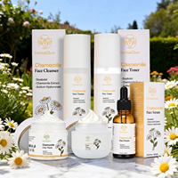 Kit de Soins Visage Apaisant et Hydratant à la Camomille Fermentée : Nettoyant, Tonique, Sérum, Crème et Masque à l'Argile pour Peaux Sensibles