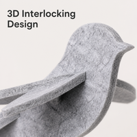 Teknik Perakitan 3D Interlocking yang Inovatif Memberikan Volume Pahatan yang Mencolok pada Setiap Burung dan Awan, Memastikan Kestabilan.