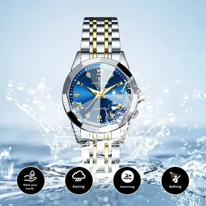 Vente Directe en Gros de Montres à Quartz Haut de Gamme pour Femme, Calendriers Lumineux, Diamants, Bracelets en Acier Inoxydable Étanche - Product Image 4