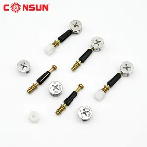 CONSUN 3 in 1 Screw Invisible Furniture Connection Metal Mini Fix Accessories