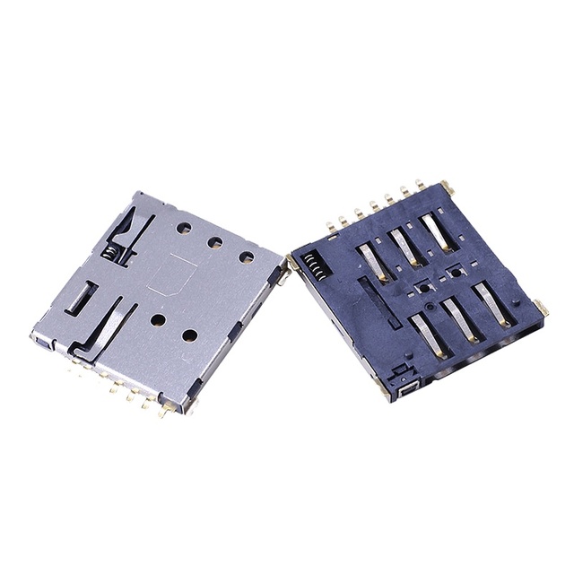 Molex NANO SIM Card Push Reader 6PIN 1.37H Replacement Hirose Connectors for Smart Watch with CD PIN Stainless Steel 3A Current
