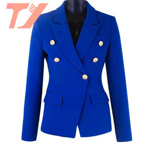 TUOYI Nieuwste Op Maat Gehaakte Blauwe Dames Blazerjurk Plus Size Vrouwenjassen - Product Image 1