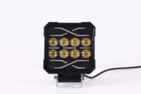 Feux auxiliaires LED carrés en aluminium Yongyou, projecteur double jaune/blanc stroboscopique, 10 lentilles, 12-50V, pour moto et travail