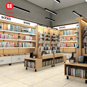 Bibliothèque sur mesure au design moderne avec éclairage LED, étagère d'exposition intérieure pour librairie ou bibliothèque - Product Image 3