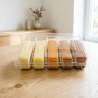 Boîte de rangement pour gâteaux et pains en plastique PET de qualité alimentaire, grande taille, avec couvercle transparent