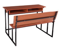Ensemble de chaises de bureau métalliques durables pour enseignants, avec repose-pieds et double siège, idéal pour les écoles, les établissements de formation et les cours de tutorat.