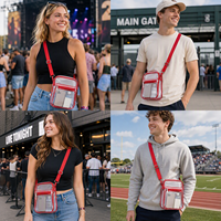 Sac bandoulière transparent personnalisé approuvé pour les stades, idéal pour le travail et les voyages d'affaires, sac de stade étanche en PVC pour hommes et femmes