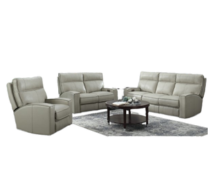 Ensemble de canapés inclinables électriques de luxe moderne 3 2 1 places en cuir véritable avec cadre en bois, dernier design pour le mobilier de salon - Product Image 1