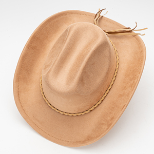 Nouveau Chapeau de Cowboy Unisexe en Daim Végétalien à Large Bord, Style Western Décontracté pour l'Extérieur, Quatre Saisons, Neutre - Product Image 5