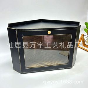 Wan Yu Wooden Bread <b>Box</b> 45x28x31cm With Glass Lid Multipurpose Kitchen <b>Storage</b> For Food Snacks - Product Image 3