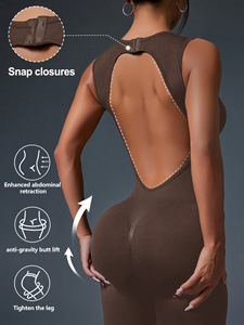 Mono Deportivo Transpirable para Mujer, Ropa Deportiva sin Espalda, Mono de <span class=keywords><strong>Yoga</strong></span> Ajustado de Spandex/Nylon - Product Image 5
