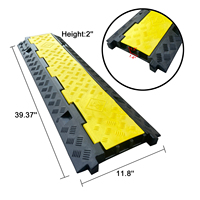 Reductor de Velocidad de Goma de 50 mm de Altura, Velocidad de Tráfico de 10-15 mph, Amarillo+Negro, Antipresión, Instalación Fija Portátil para Concreto