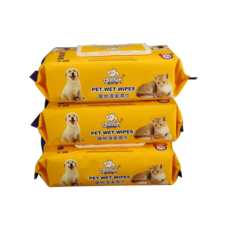 Toallitas de bambú biodegradables para perros, toallitas húmedas orgánicas para mascotas, limpieza de perros y gatos