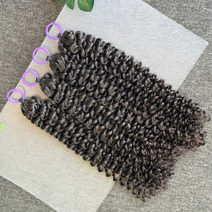 Extensiones de cabello rizado Jerry para crochet, 100% cabello humano virgen al por mayor, extensiones de trenzas de crochet pre-enlazadas de 8-32 pulgadas - Product Image 2