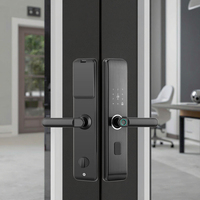 Poignée de porte en bois numérique intelligente au design moderne avec ouverture sans clé par empreinte digitale, nouvelles tendances, système de serrure d'hôtel, matériau en alliage