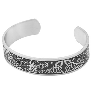New Creative Style 316L Stainless Steel Men's Cuff <b>Bracelet</b> and Ring Viking Celtic Knot Tree of Life <b>Bracelet</b> Retro Jewelry <b>Set</b> - Product Image 2