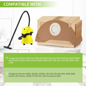 Sacchetti per <span class=keywords><strong>Aspirapolvere</strong></span> Elettrico per Krcher WD2/MV2/WD 2.200/WD2250/A2004/A2054/A2099-FX Marca - Product Image 2