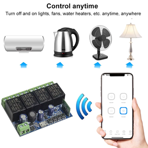 Module de relais intelligent Wi-Fi 4 canaux, interrupteur <span class=keywords><strong>sans</strong></span> <span class=keywords><strong>fil</strong></span> DC 5V 12V 24V 48V avec minuterie et contrôle à distance par téléphone pour EWeLink Google Home - Product Image 4
