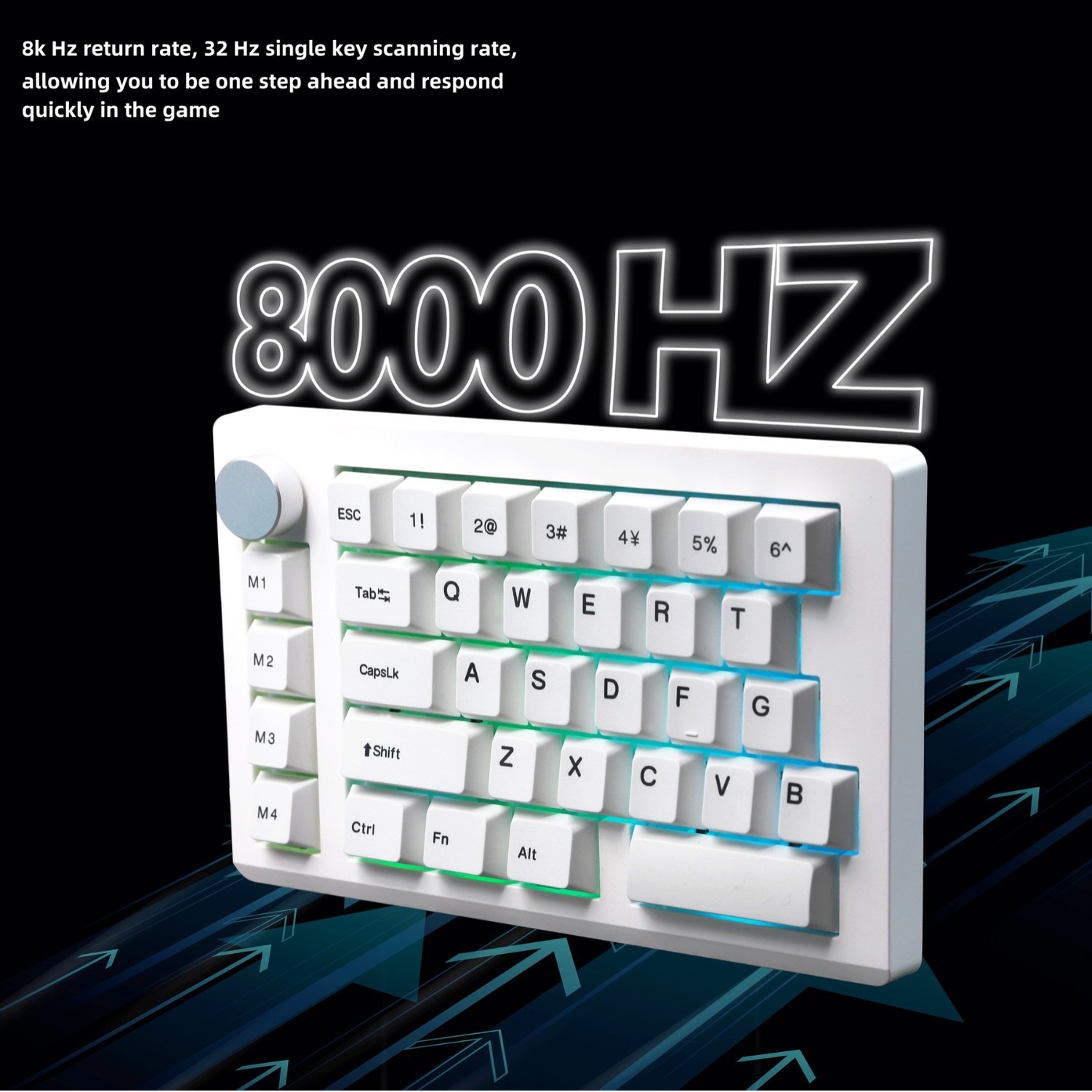 ZUOYA HE33 One-Handed Magnetic Switch Gaming Keyboard - Wired, RGB