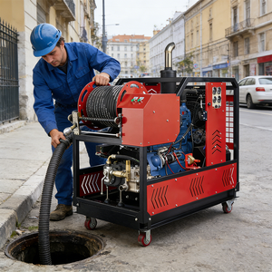 <span class=keywords><strong>Machine</strong></span> de nettoyage de canalisations à haute pression 150 bars, à moteur diesel, pour égouts, très vendue en Chine - Product Image 3