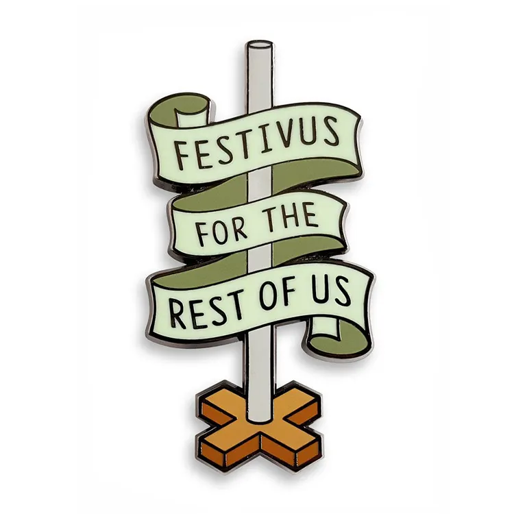 Festivus पोल छुट्टी तामचीनी अंचल पिन