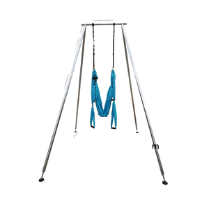 Support de yoga aérien réglable en acier inoxydable avec hamac et soies, système de fixation portable pour intérieur et extérieur - Product Image 1