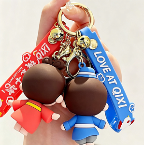<span class=keywords><strong>Porte</strong></span>-clés PVC style chinois mignon pour <span class=keywords><strong>couple</strong></span>, pendentif 3D, breloque de sac, <span class=keywords><strong>porte</strong></span>-clés de voiture, non toxique, léger, cadeau de Saint-Valentin - Product Image 4