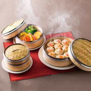 Panier chinois empilable matériau résistant à la chaleur vapeur en bambou naturel sans couvercle de casserole - Product Image 5