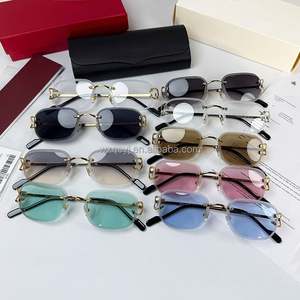 Gafas de Sol de Diseño 2026 para Hombre y Mujer, Modernas, con Corte de Diamante, sin Montura, con Etiqueta de Moda y Recibo, Gafas con Caja - Product Image 4