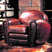 Ensemble de canapés modulaires rustiques chinois haut de gamme, canapé en cuir grainé classique antique, mobilier de salon royal, fauteuils