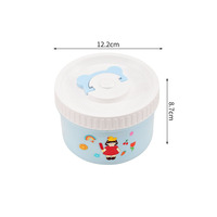 Boîte à lunch isotherme en acier inoxydable de 400 ml pour enfants, avec dessin animé, hermétique, compatible micro-ondes, type bento, pour l'école
