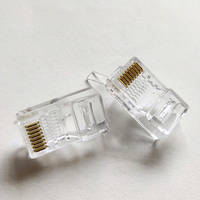 Conector RJ45 Cat5e 8P8C de 8 núcleos de aleación de cobre para cable de red