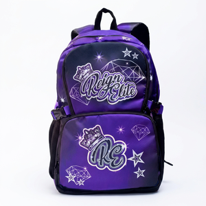 Sac à dos tendance en polyester pailleté avec logo brodé sur le devant, nom personnalisé du coach, sacs pour équipes de cheerleading et de danse pour enfants - Product Image 4