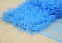 Dentelle plissée à volants de 28CM de large, maille 3D, Tulle dentelle, tissu bricolage robe de poupée, jupe bébé, vêtements bouffants, matériel de couture