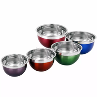 Ensemble de bols mélangeurs en acier inoxydable 304 de qualité alimentaire personnalisés avec couvercles et râpes |   OEM Martelé/Poli |   Norme LFGB pour les marques