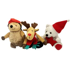 Atacado mini brinquedos de pelúcia personalizados para o Natal, mini brinquedos de pelúcia elfo urso e veado