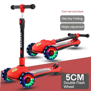 Nouveau scooter <span class=keywords><strong>à</strong></span> trois roues pliable pour enfants de 2 <span class=keywords><strong>à</strong></span> 3 <span class=keywords><strong>à</strong></span> 6 ans, en acier, <span class=keywords><strong>à</strong></span> poussée manuelle, type capteur, pour garçons et filles - Product Image 2